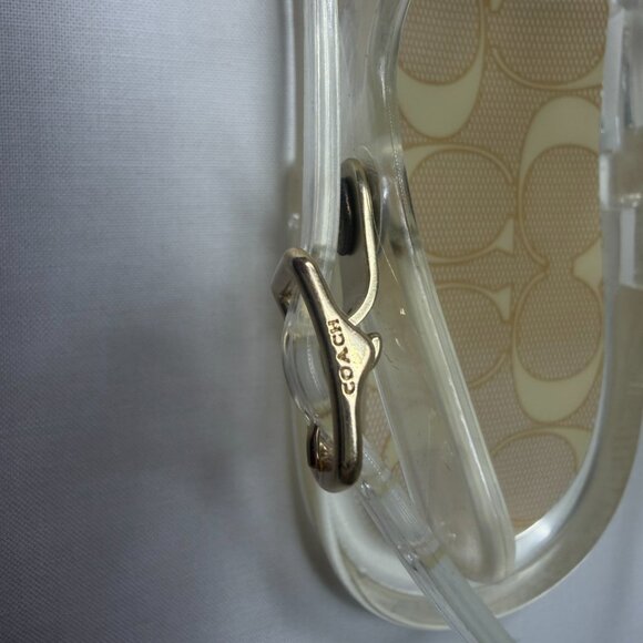 Coach Clear Jelly Sandals Size 9 Women’s Transparent Thong Flip Flops Gold Logo - Picture 6 of 8
